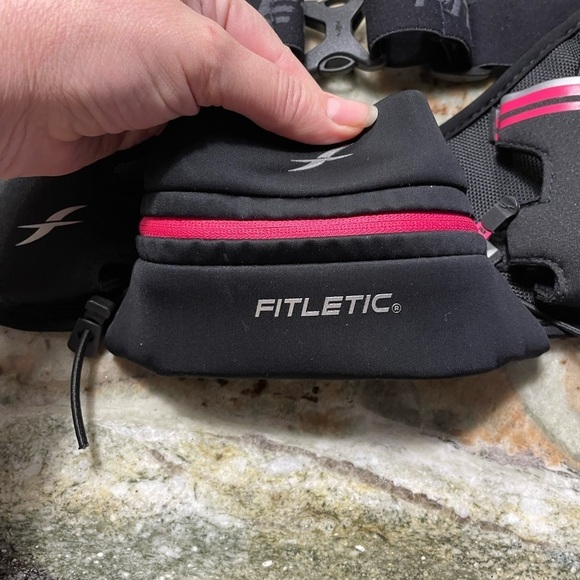 FITLETIC running belt in black with pink trim. - Picture 3 of 4
